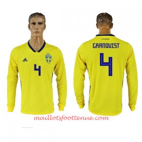 Maillot/Tenue Suède Granqvist 4 Domicile Coupe du monde 2018 Manche Longue